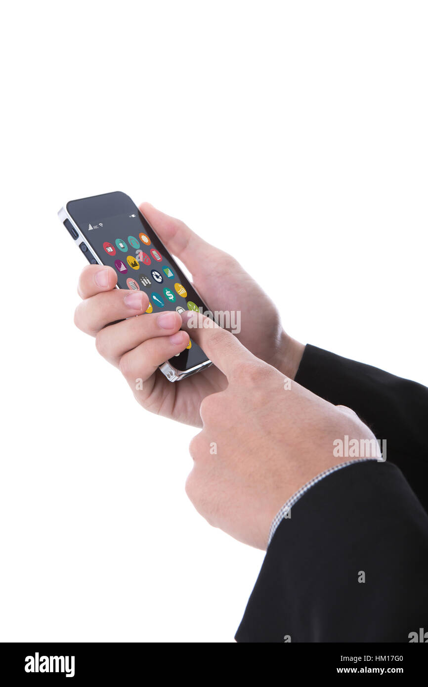 Hand holding mobile smart phone Stock Photo - Alamy