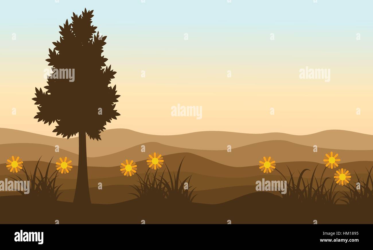 Vector art of spring landscape Stock Vector Image & Art - Alamy