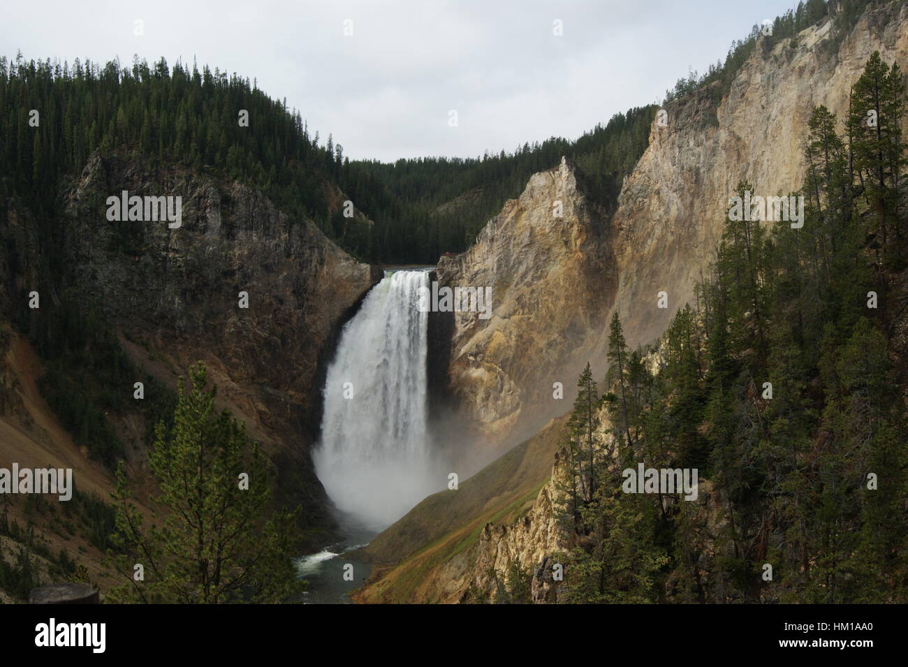 Yellowstone water fall Stock Photo