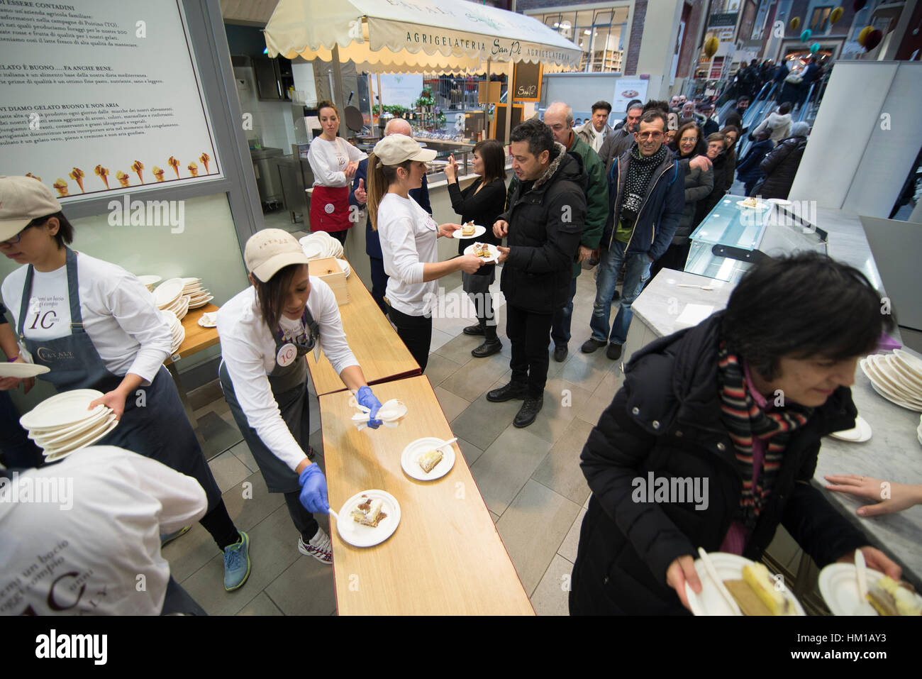 Turin, Piedmont, Italy. 27th Jan, 2017. Eataly is 10 years, birthday