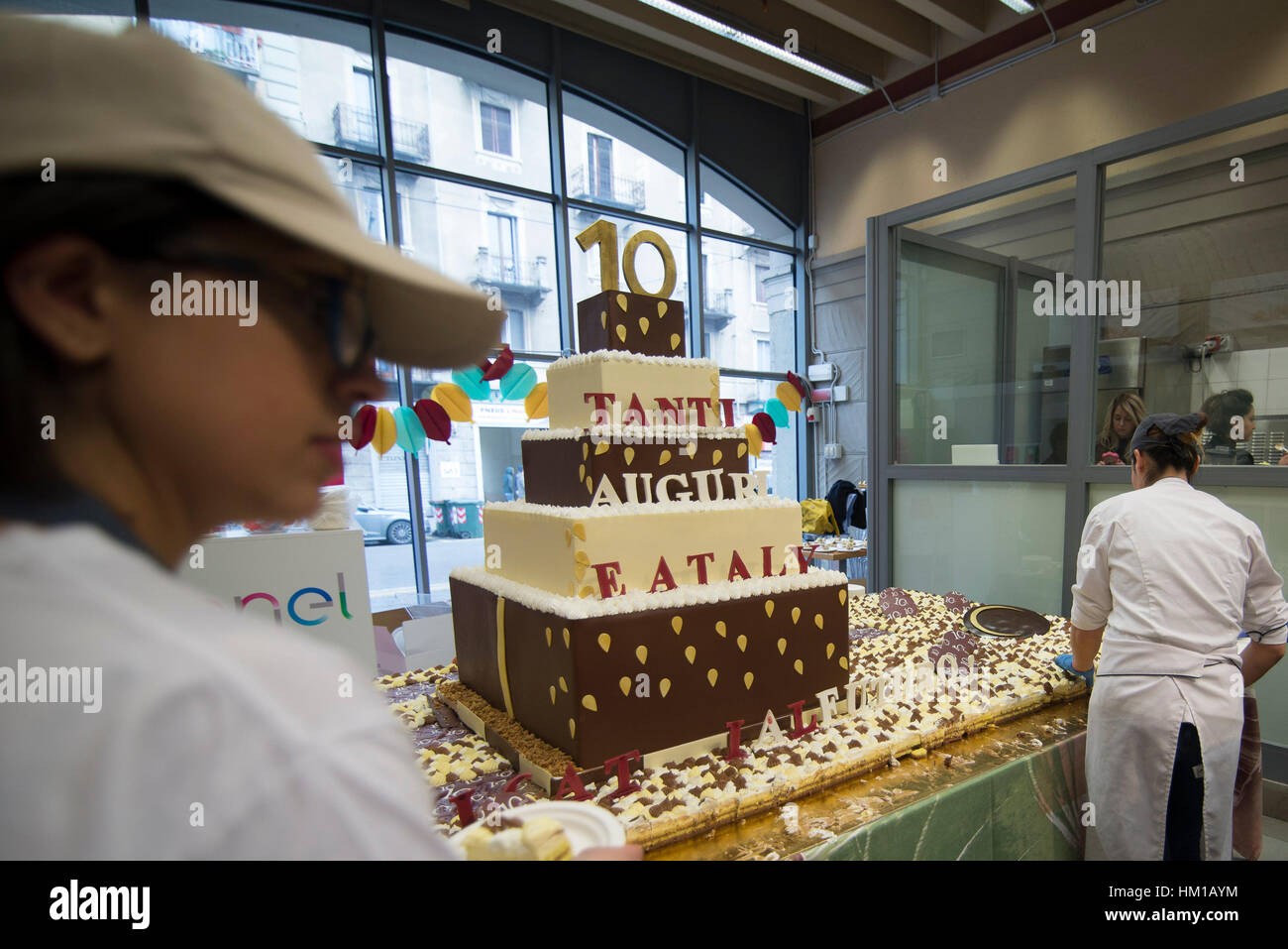 Turin, Piedmont, Italy. 27th Jan, 2017. Eataly is 10 years, birthday party of the prestigious Italian brand of Italian and international cuisine at Eataly headquarters. Credit: Stefano Guidi/ZUMA Wire/Alamy Live News Stock Photo