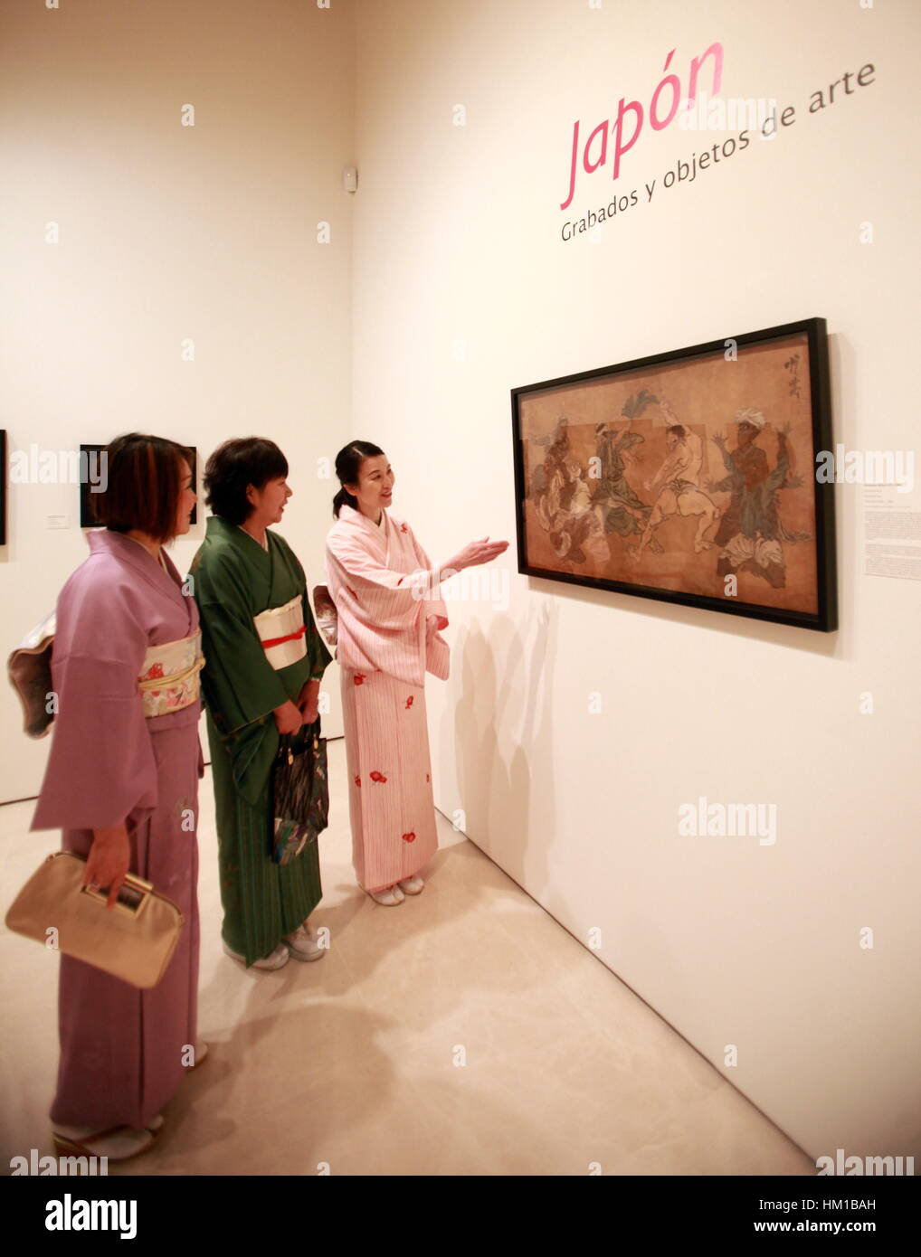 January 30, 2017 - The Carmen Thyssen Museum Malaga has inaugurated this Monday the new temporary exhibition 'Japan. Engravings and objects of art 'that can be visited until 23 April and which gathers a selection of ukiyo-e prints from the 18th century and urushi lacquer pieces from the main artists of the time belonging to the collection of the Museum of Fine Arts of Bilbao. Credit: Fotos Lorenzo Carnero/ZUMA Wire/Alamy Live News Stock Photo