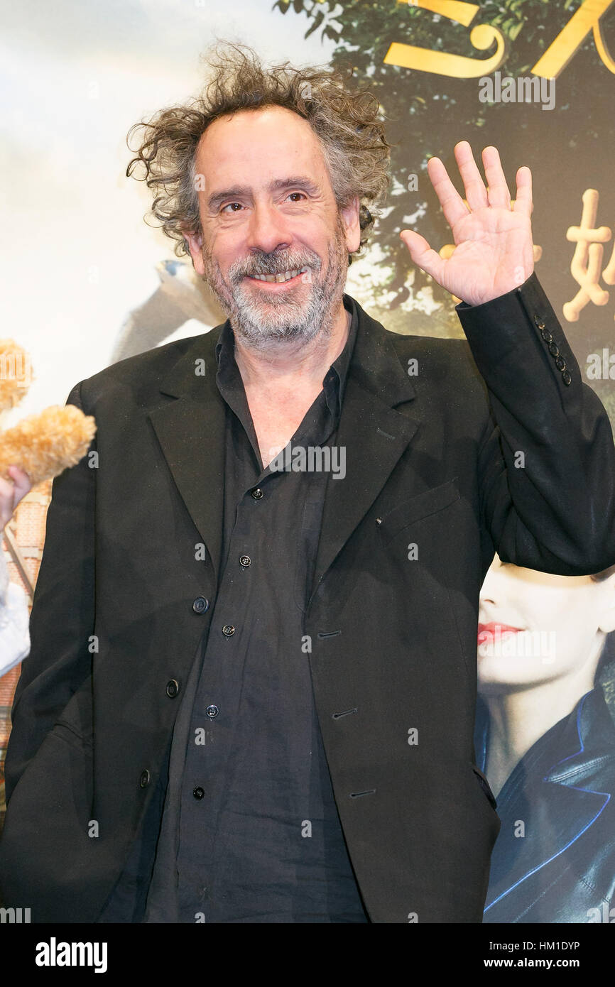 Tokyo, Japan. 31st Jan, 2017. Director Tim Burton attends the press  conference for his film 'Miss Peregrine's Home for Peculiar Children' in  Tokyo. The dark fantasy film based on a novel by