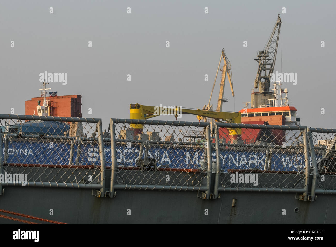 Gdynia, Poland. 31st January 2017. Polish Naval Shipyard (Stocznia  Marynarki Wojennej) is seen on 31 January 2017 in Gdynia, Poland . The  official receiver of Poland's state-owned Naval Shipyard Gdynia (SMW) has