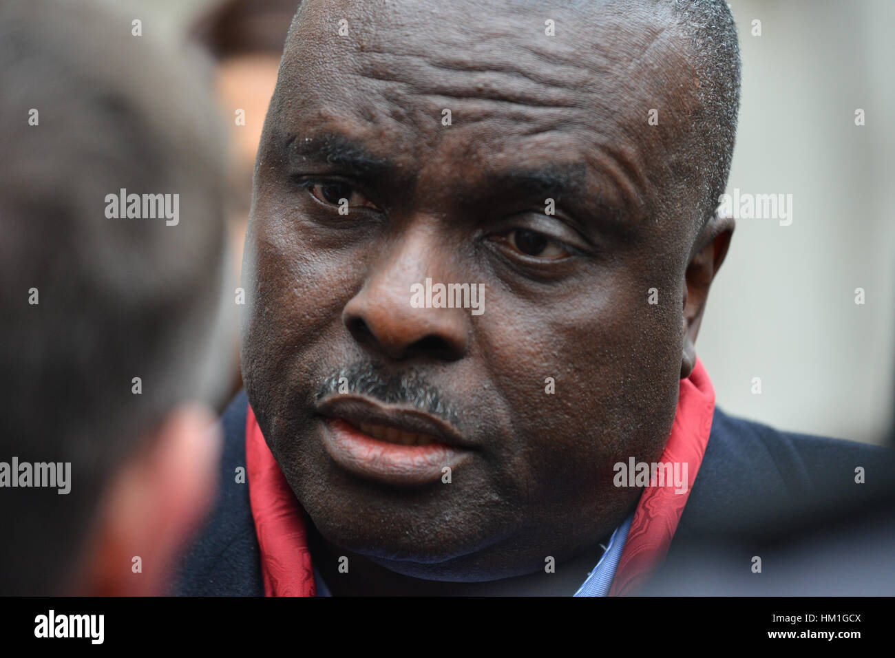 Royal Courts Justice, London, UK. 31st January 2017. Fraudster and former Nigerian state governor James Ibori outside the Royal Courts of Justice in London. Credit: Matthew Chattle/Alamy Live News Stock Photo