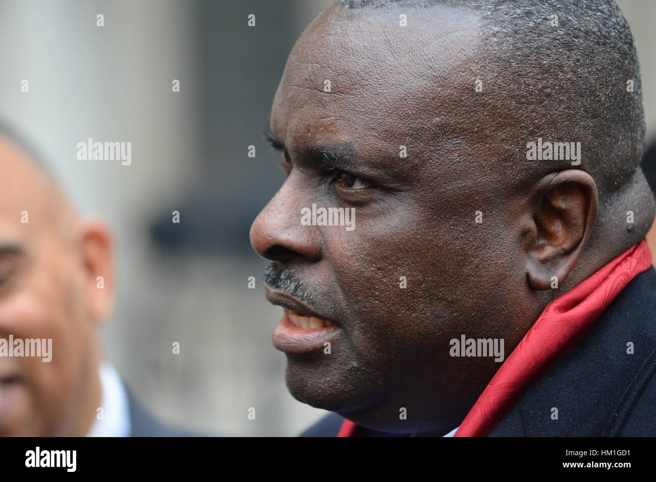 Royal Courts Justice, London, UK. 31st January 2017. Fraudster and former Nigerian state governor James Ibori outside the Royal Courts of Justice in London. Credit: Matthew Chattle/Alamy Live News Stock Photo