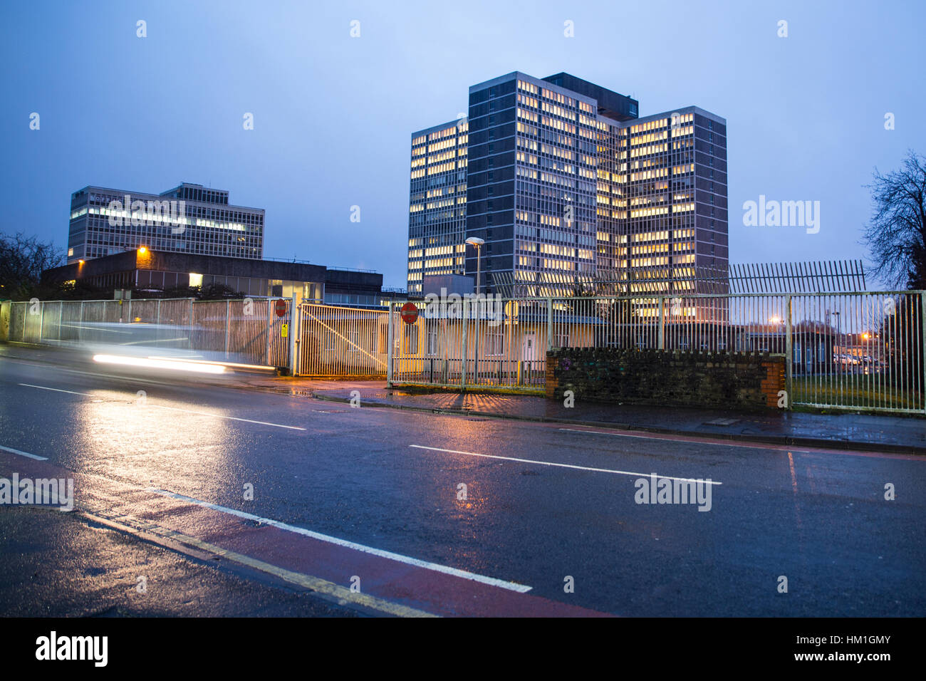 Llanishen, Cardiff, UK. 31st Jan, 2017. Weather. As many people complete their Self Assessment tax returns, the HMRC buildings at Llanishen, Cardiff, glistened in the rain, today 31st January 2017. Credit: Chris Stevenson/Alamy Live News Stock Photo