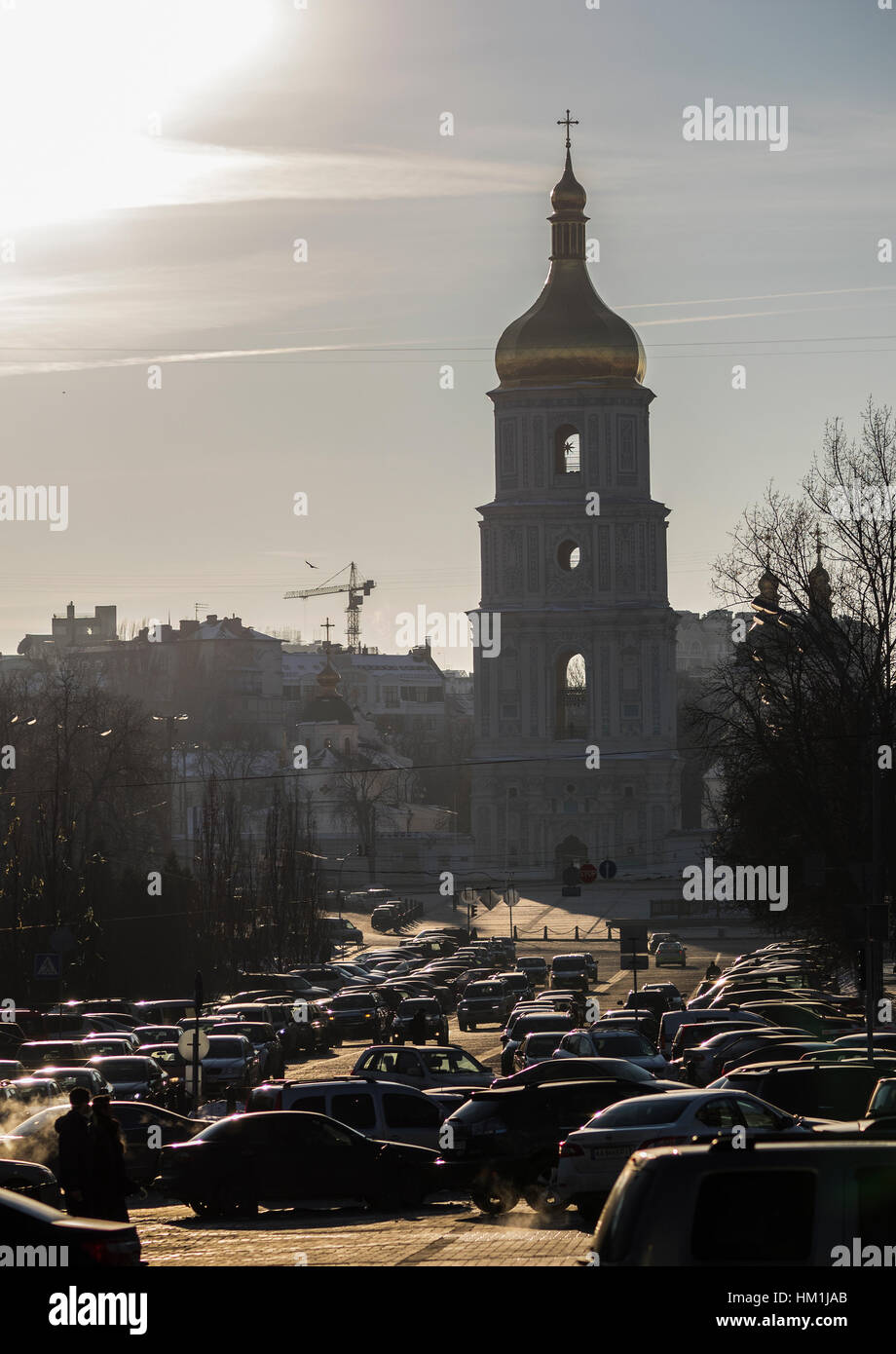 Kiev, Ukraine. 31st Jan, 2017. Weather. Sunny day with light frost