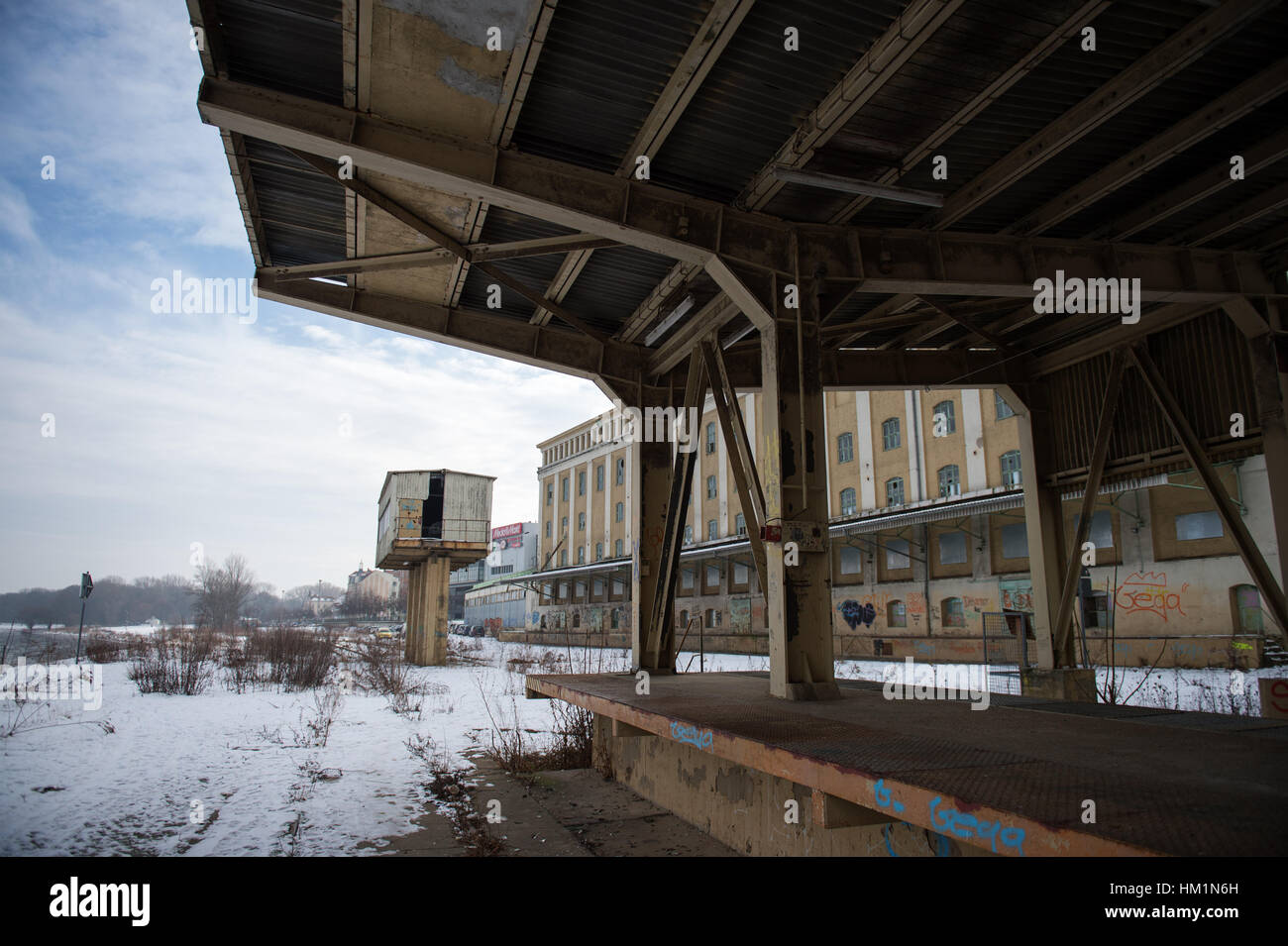 Riesa, Germany. 30th Jan, 2017. An abandoned factory in Riesa, Germany