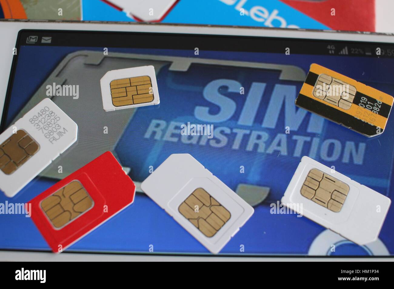 Gdansk, Poland. 01st Feb, 2017. Different types of Polish SIM cards are