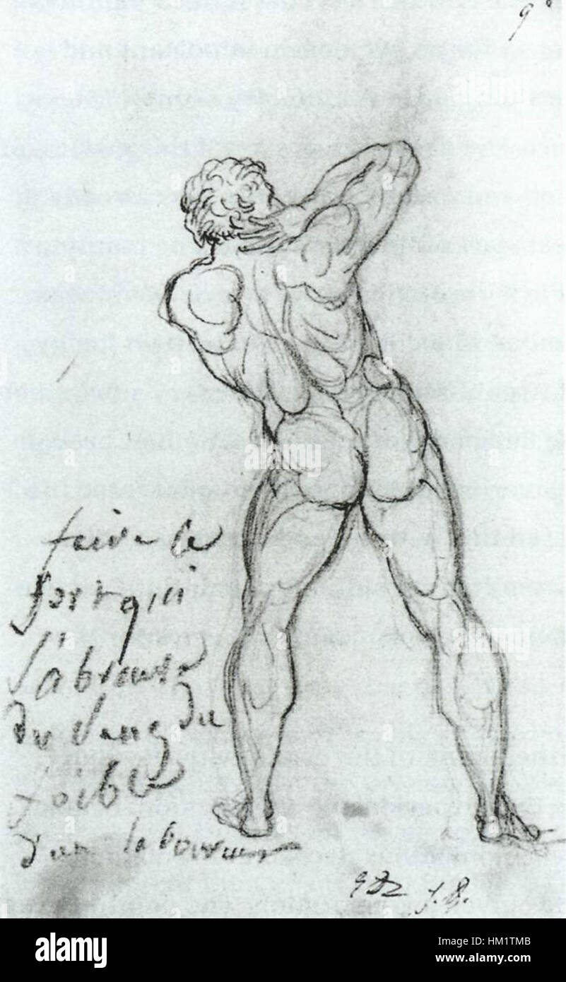 Jacques-Louis David - Study after Michelangelo - WGA6109 Stock Photo