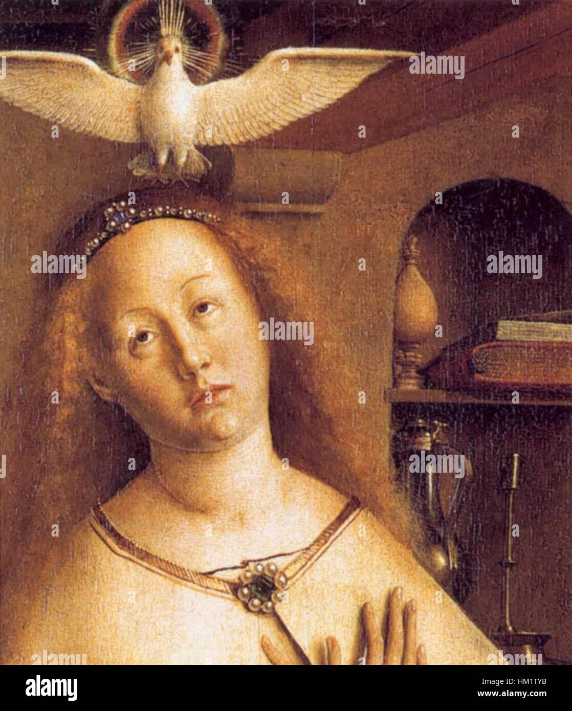 Jan van Eyck - The Ghent Altarpiece - Mary of the Annunciation (detail) - WGA07678 Stock Photo
