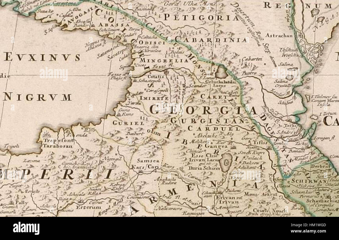 Johann Baptist Homann. Imperii Persici In Omnes Suas Provincias. Caucasus Stock Photo