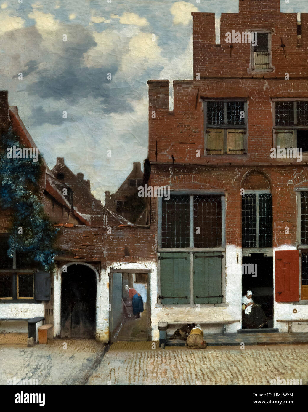 View of Houses in Delft, Little Street, by Johannes  Vermeer, circa 1660, Rijksmuseum, Amsterdam, Netherlands, Europe Stock Photo
