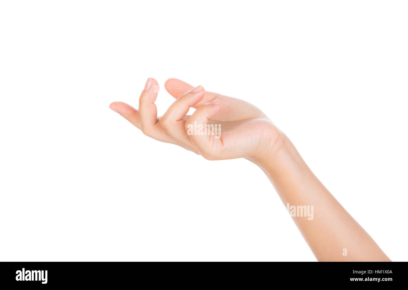 Beautiful woman hand holding isolated on white background Stock Photo ...