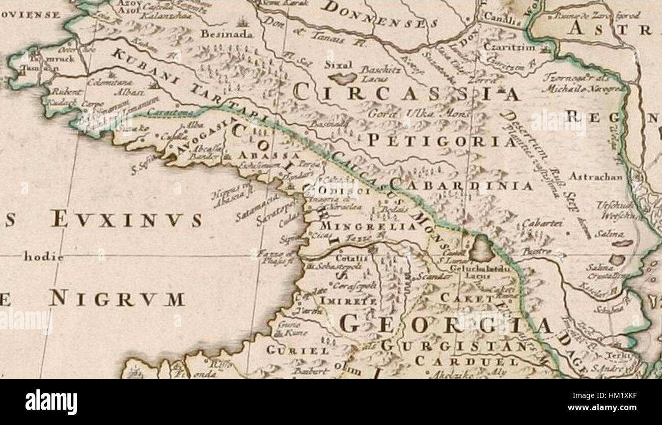 Johann Baptist Homann. Imperii Persici In Omnes Suas Provincias. Circassia Stock Photo