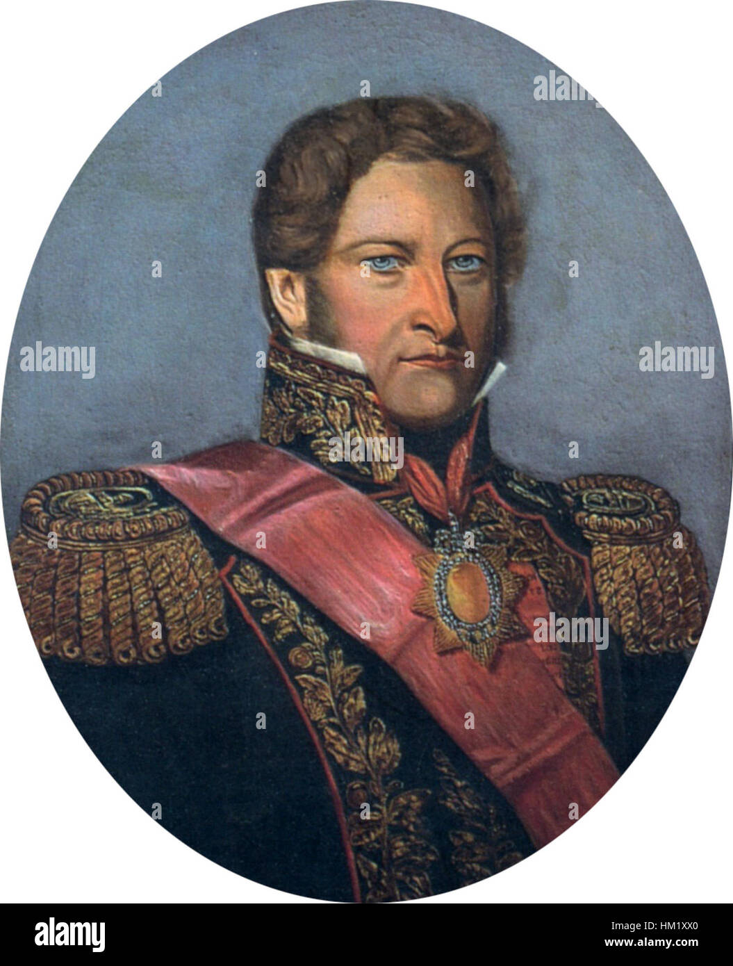 Juan Manuel de Rosas by Descalzi oval retouch(B) Stock Photo