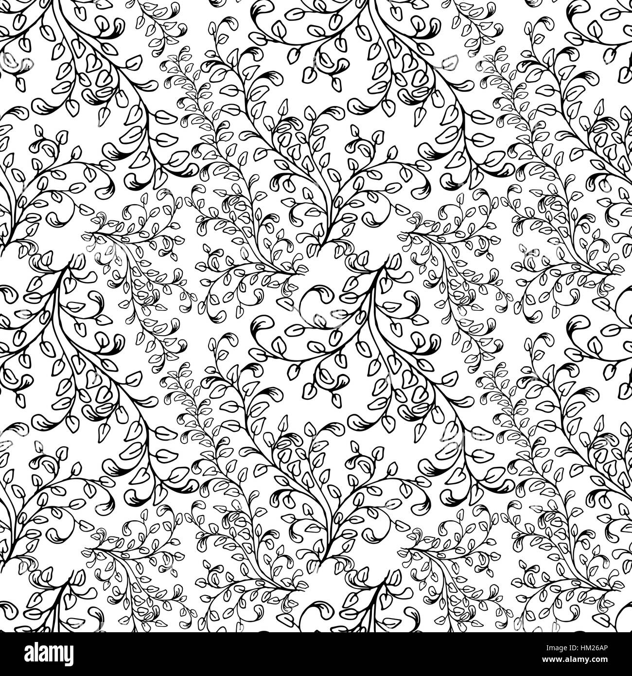 Seamless pattern composed of leaves and branches Stock Vector Image ...