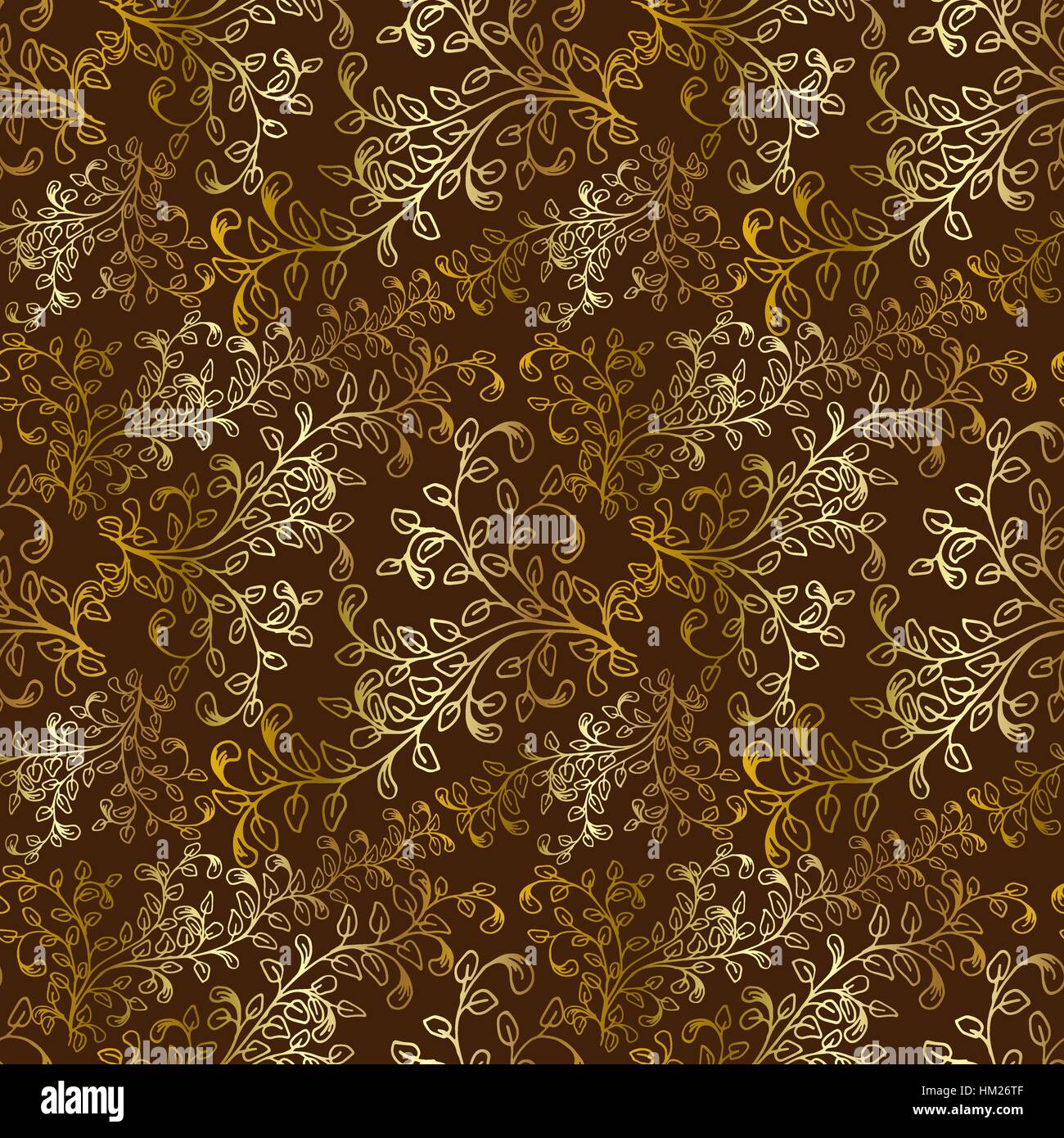 Seamless pattern composed of leaves and branches Stock Vector Image ...