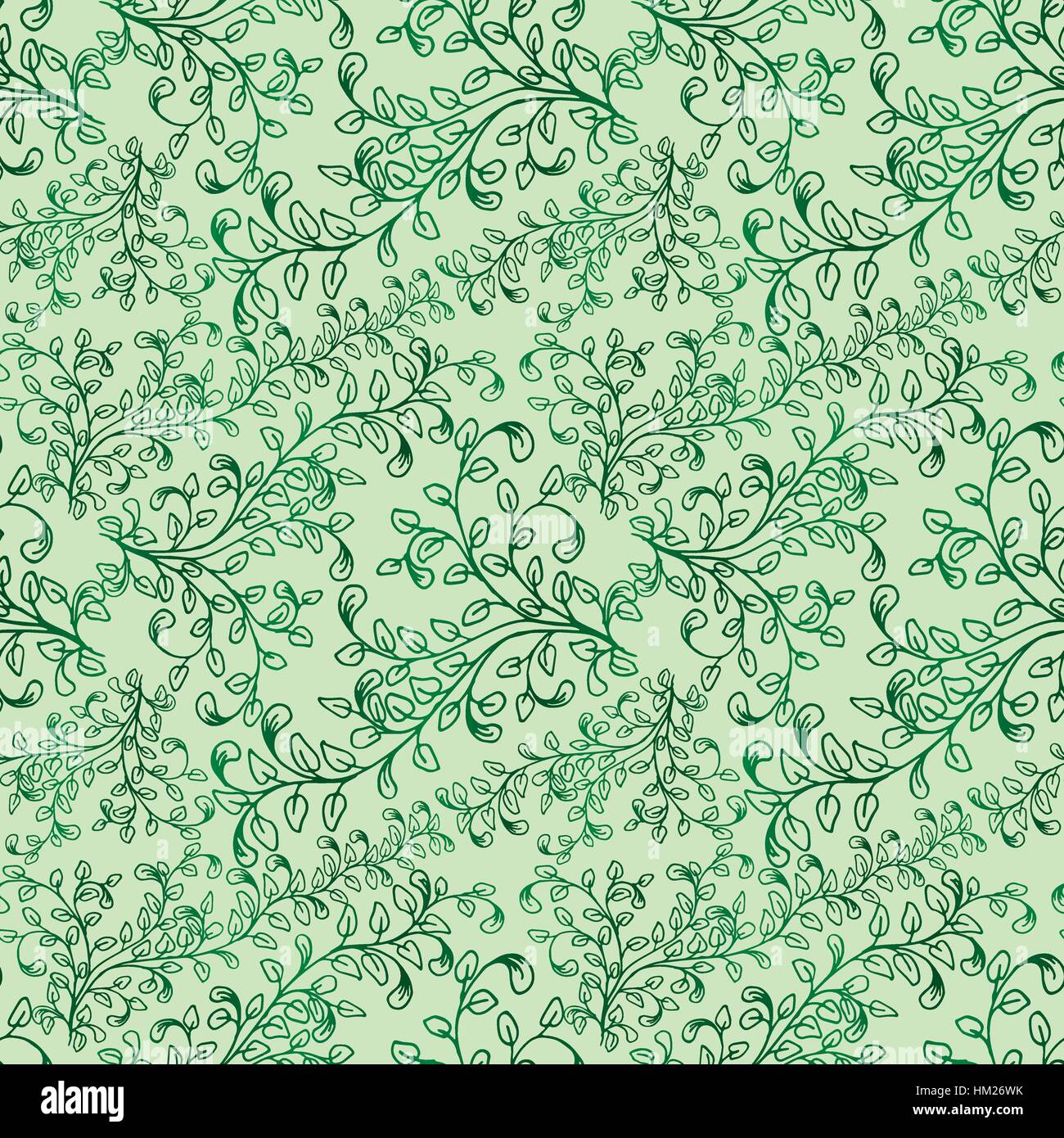 Seamless pattern composed of leaves and branches Stock Vector Image ...