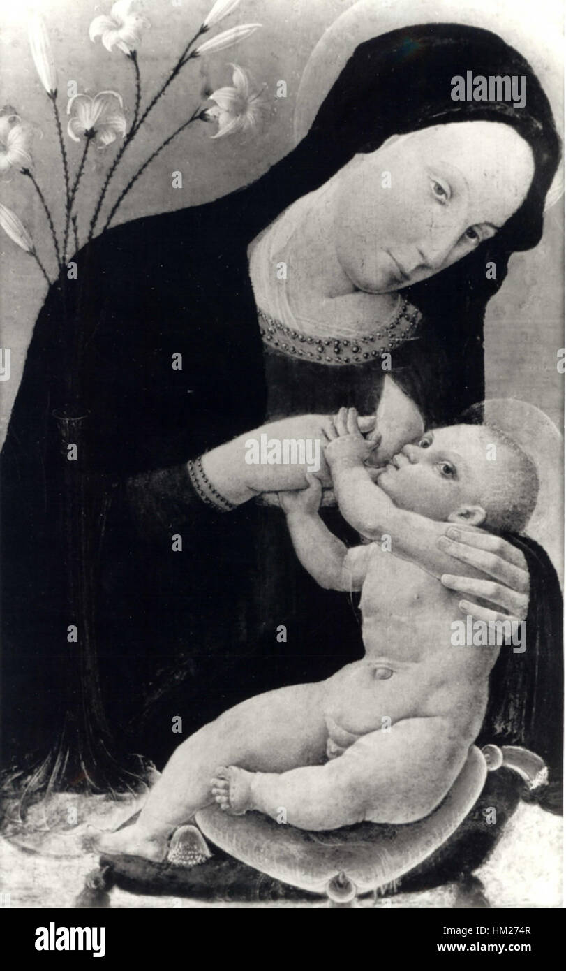 This Italian painting depicts the Madonna feeding the Christ Child