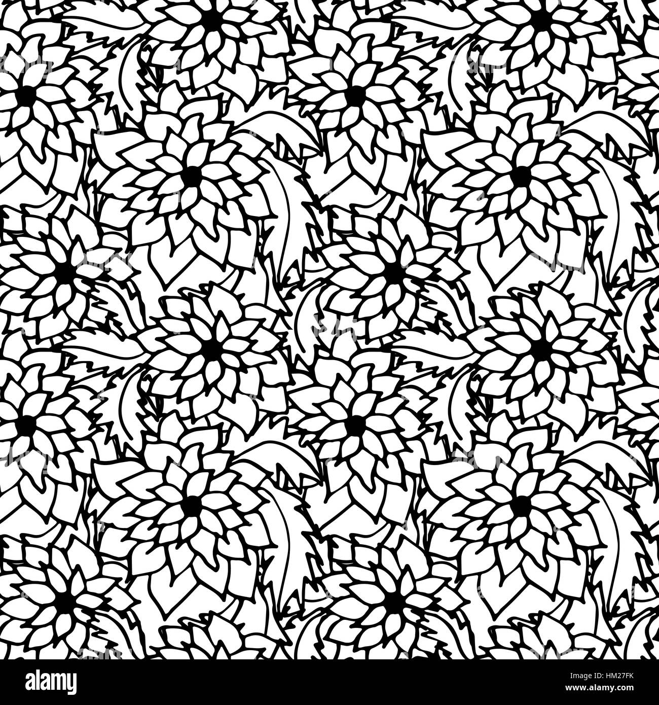 Seamless pattern composed of leaves and flowers Stock Vector Image ...