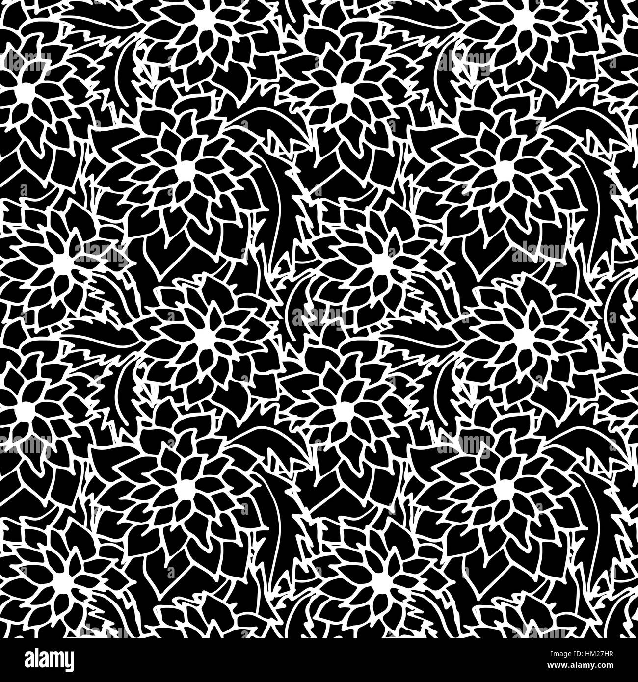 Seamless pattern composed of leaves and flowers Stock Vector Image ...