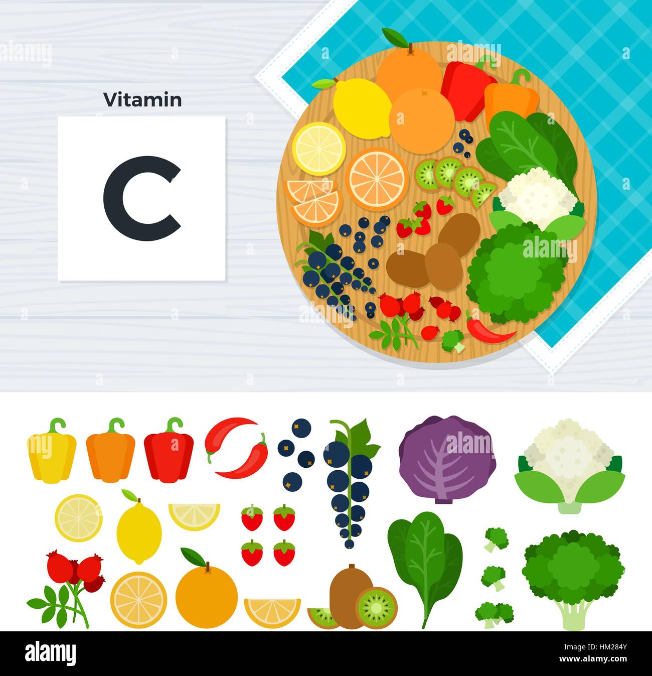 Products with vitamin C Stock Vector Image & Art - Alamy