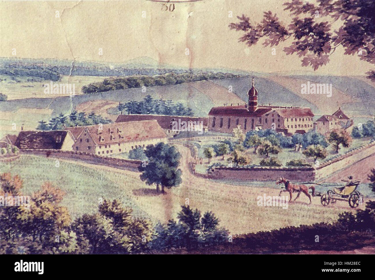 ‘Habsthal c1830’ is a historical painting capturing a rural landscape ...