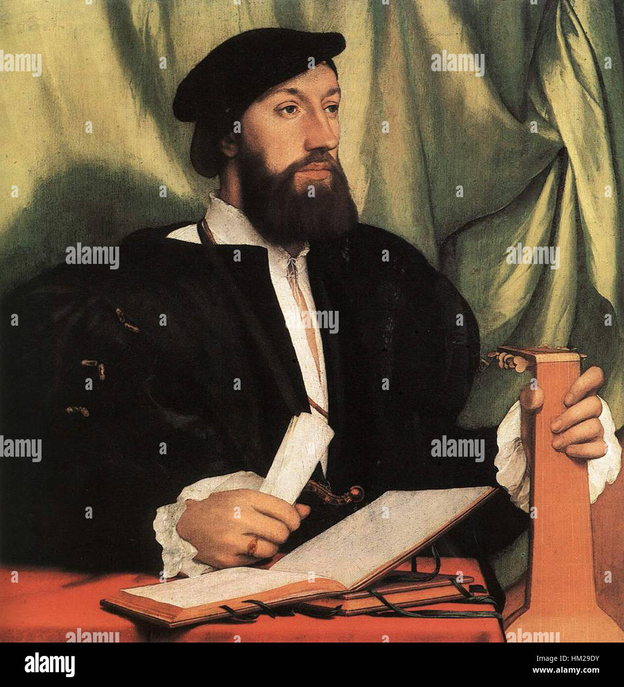 This portrait by Hans Holbein the Younger depicts an unknown gentleman ...