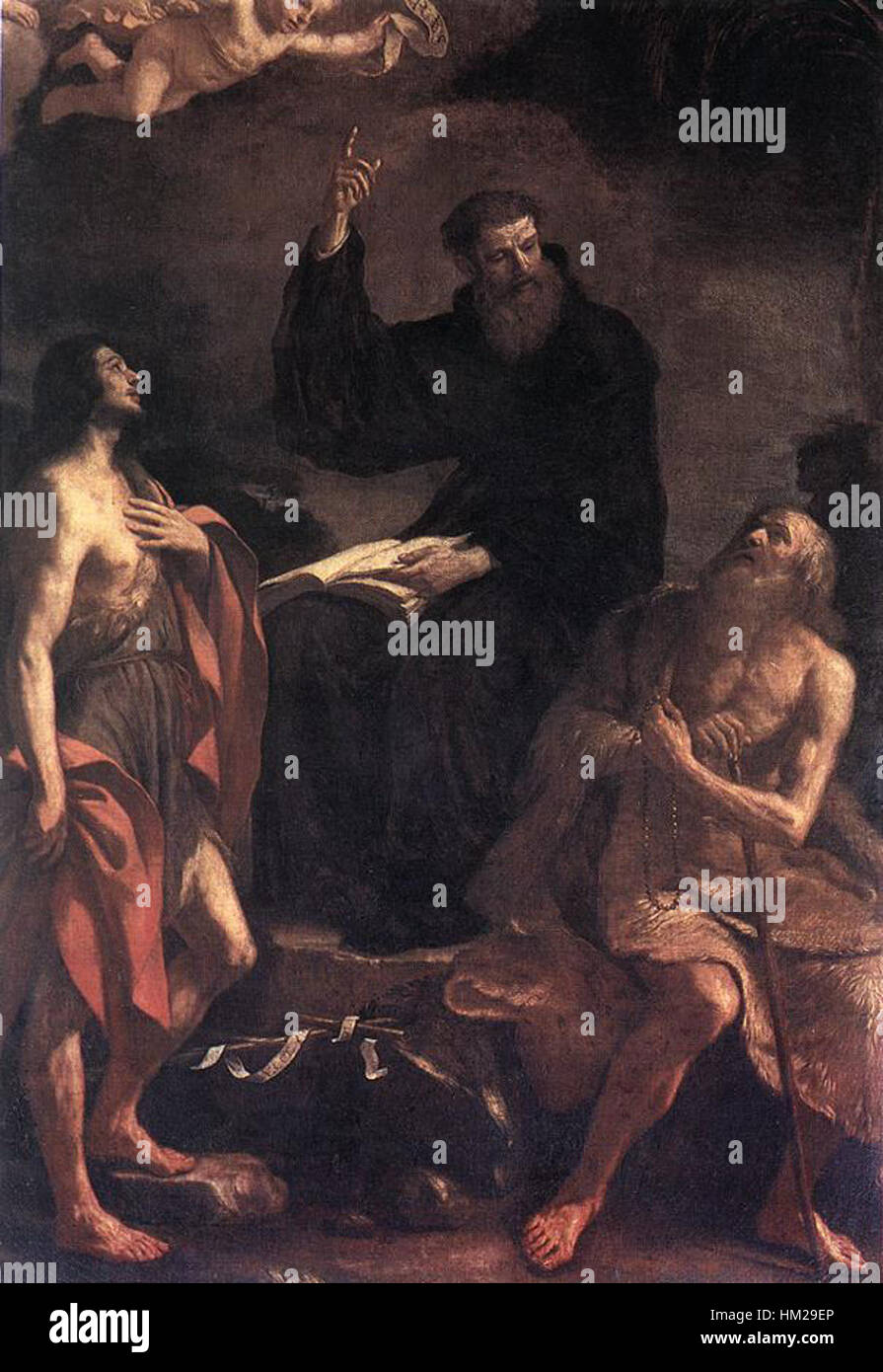 Guercino - St Augustine, St John the Baptist and St Paul the Hermit - WGA10938 Stock Photo