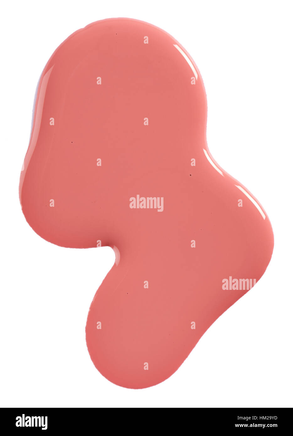 A cut out beauty image of a sample of pink nail polish or varnish. Stock Photo