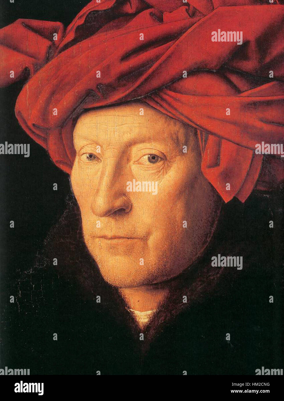 Jan van Eyck - Man in a Turban (detail) - WGA7598 Stock Photo - Alamy