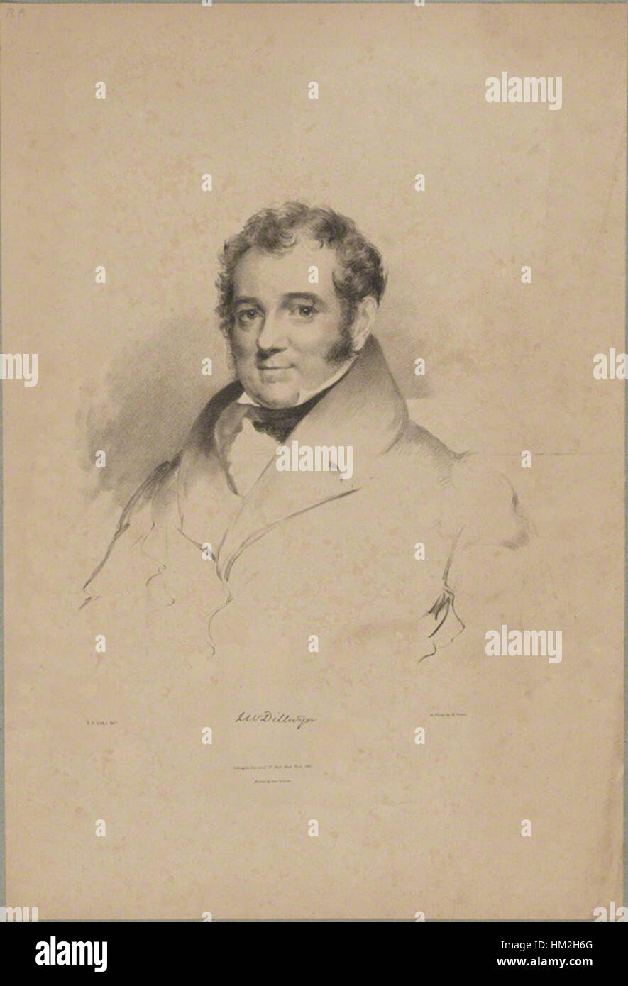 Lewis Weston Dillwyn litho Maxim Gauci 1833 Stock Photo