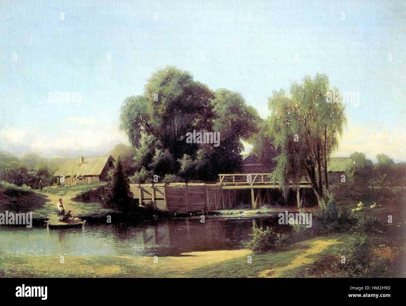 Lev Kamenev. By the Dam (1864) Stock Photo
