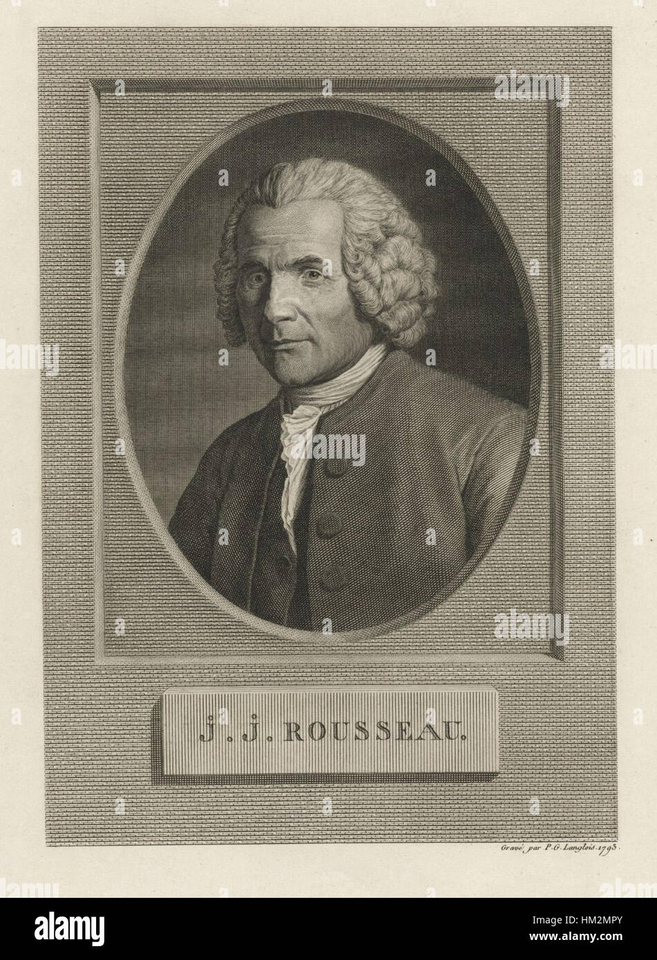 The frontispiece of *Les Oeuvres de Rousseau* (1793), designed by ...