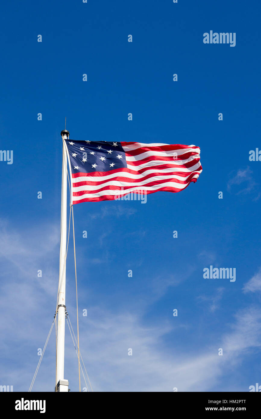 15 star Flag over Ft. McHenry Baltimore, Maryland Stock Photo