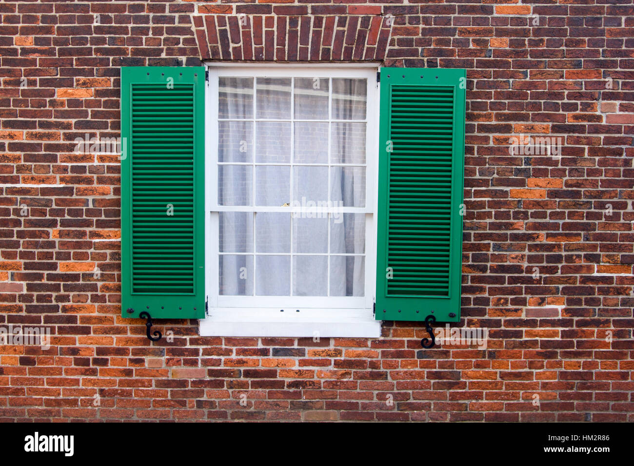 Window with green shutters Stock Photo Alamy