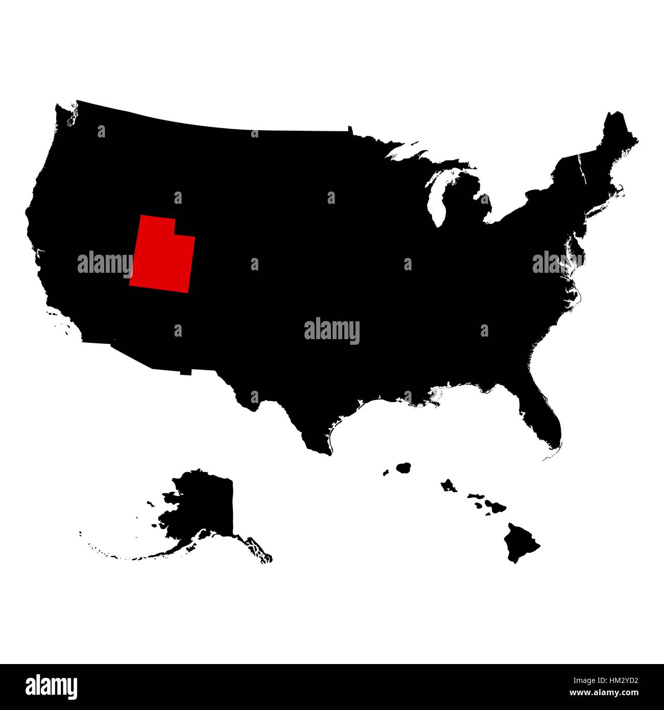 map of the U.S. state  Utah Stock Vector