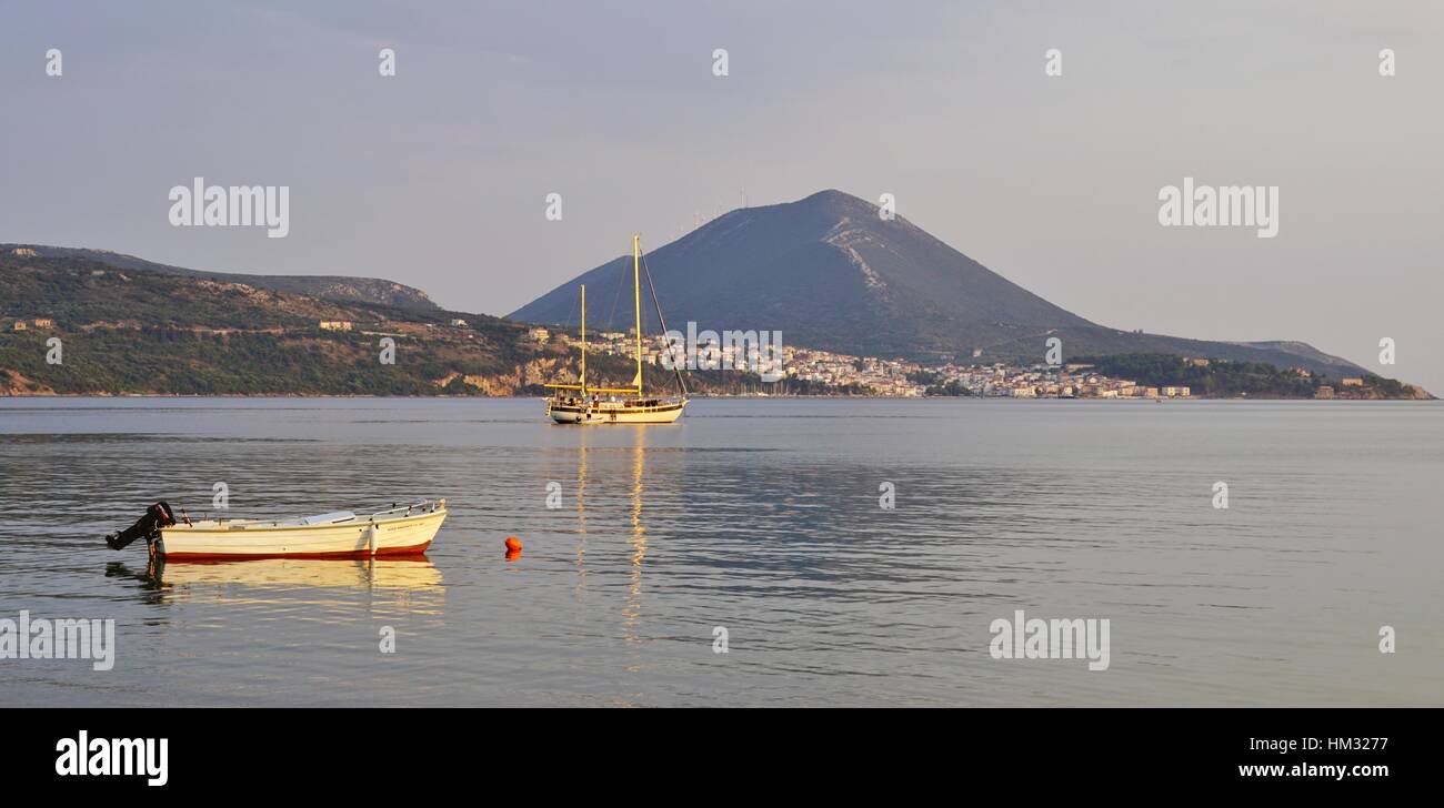 View of Navarino Bay overlooking Pylos in Messenia, Greece Stock Photo