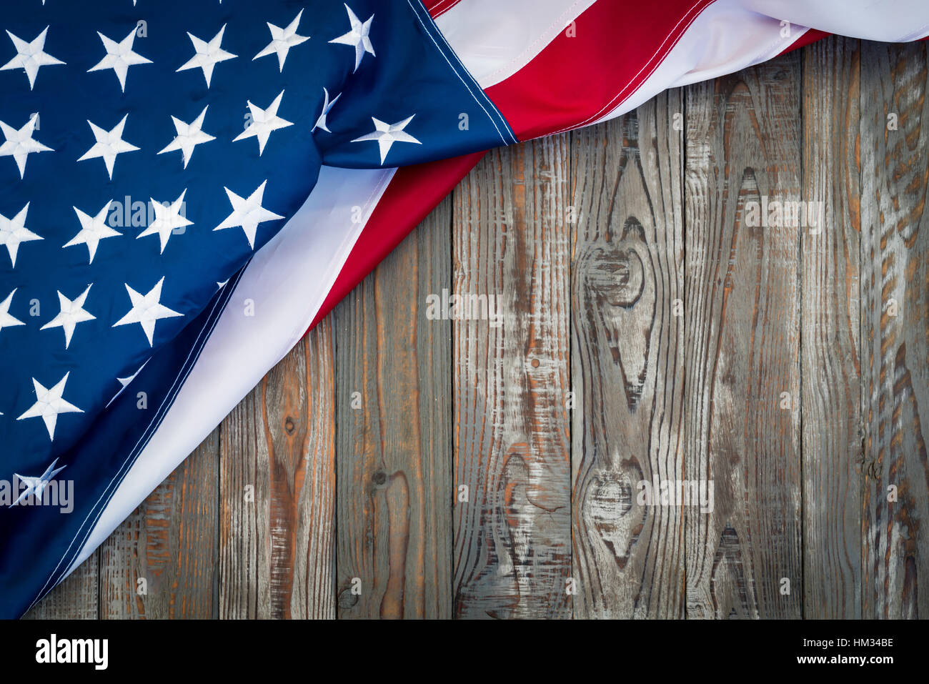 American flag on wood background Stock Photo - Alamy