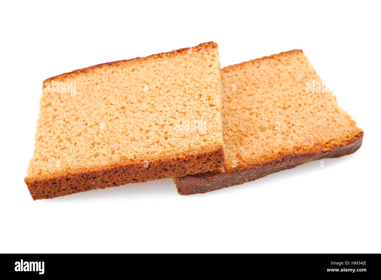 Honey cake slice isolated on white Stock Photo