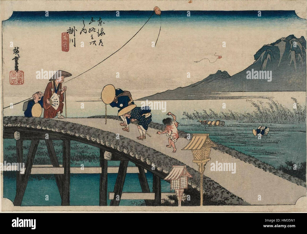 Utagawa hiroshige the 53 stations of the tokaido kakegawa hi-res stock ...