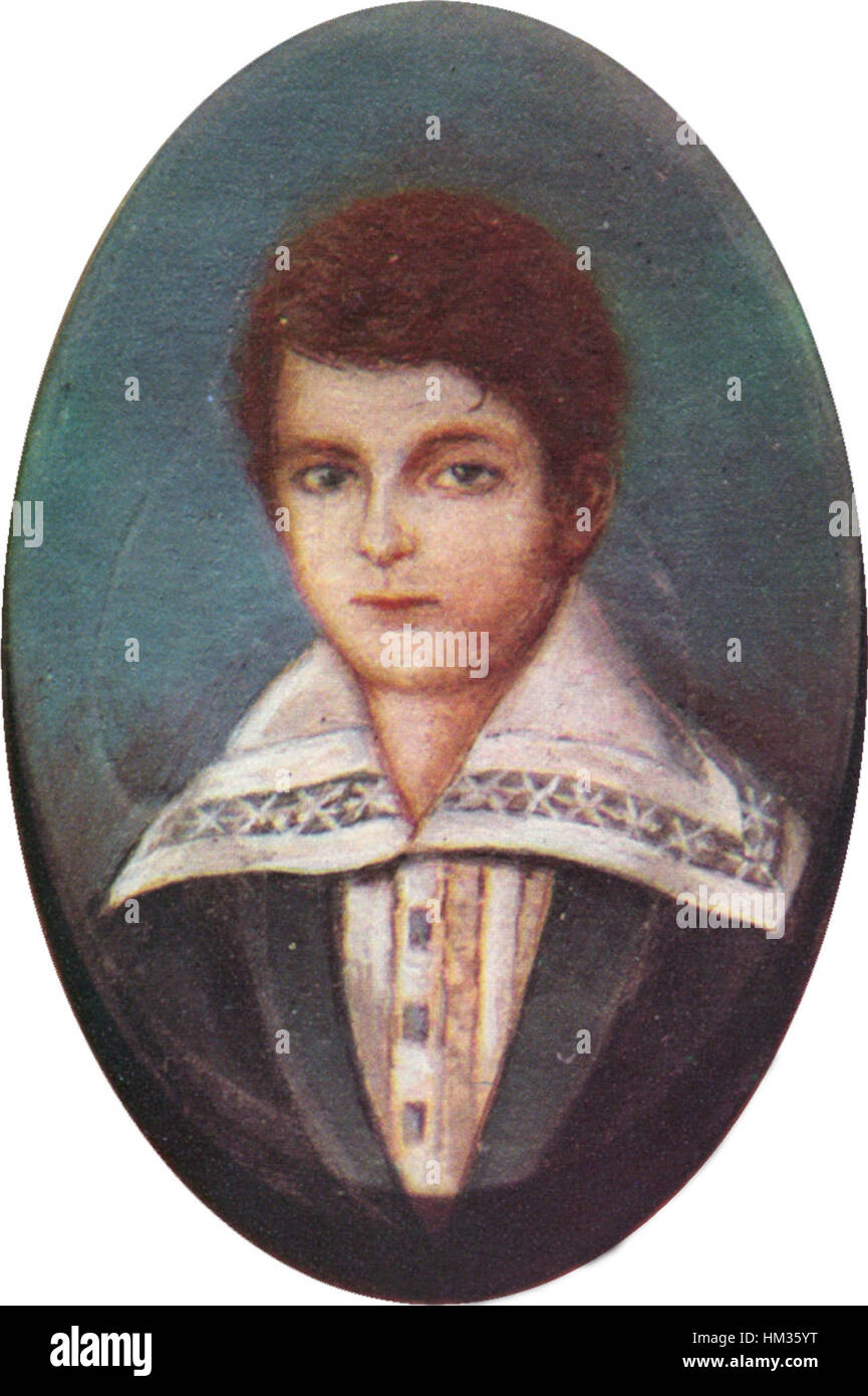 Juan Manuel de Rosas as a child (transparent) Stock Photo