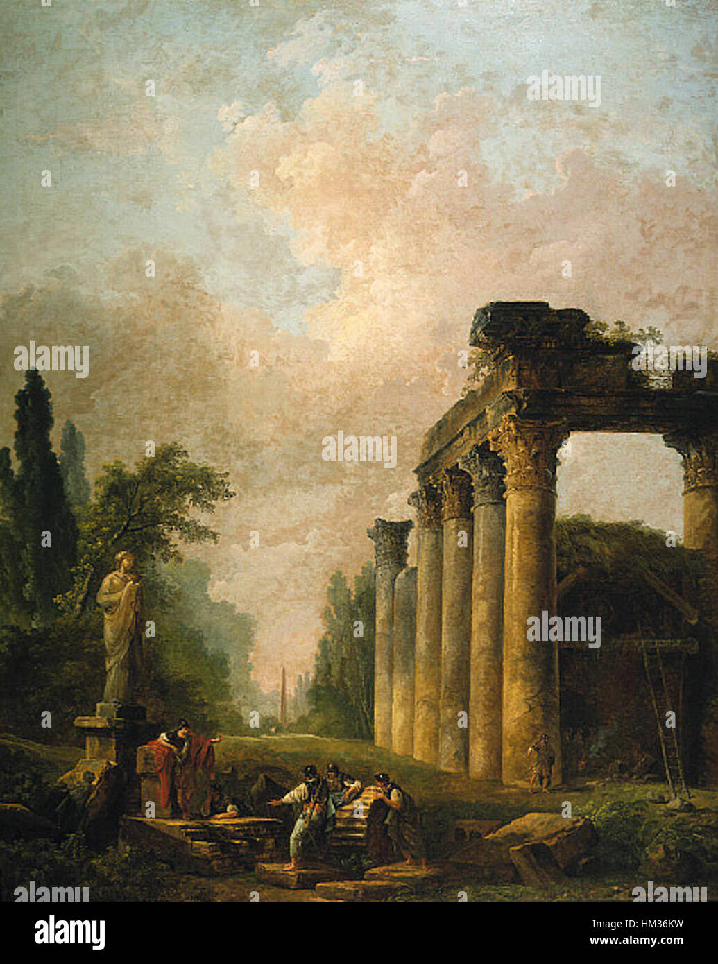 Ruinous Example 'The Ruin' by Hubert Robert is a classical painting depicting an ...