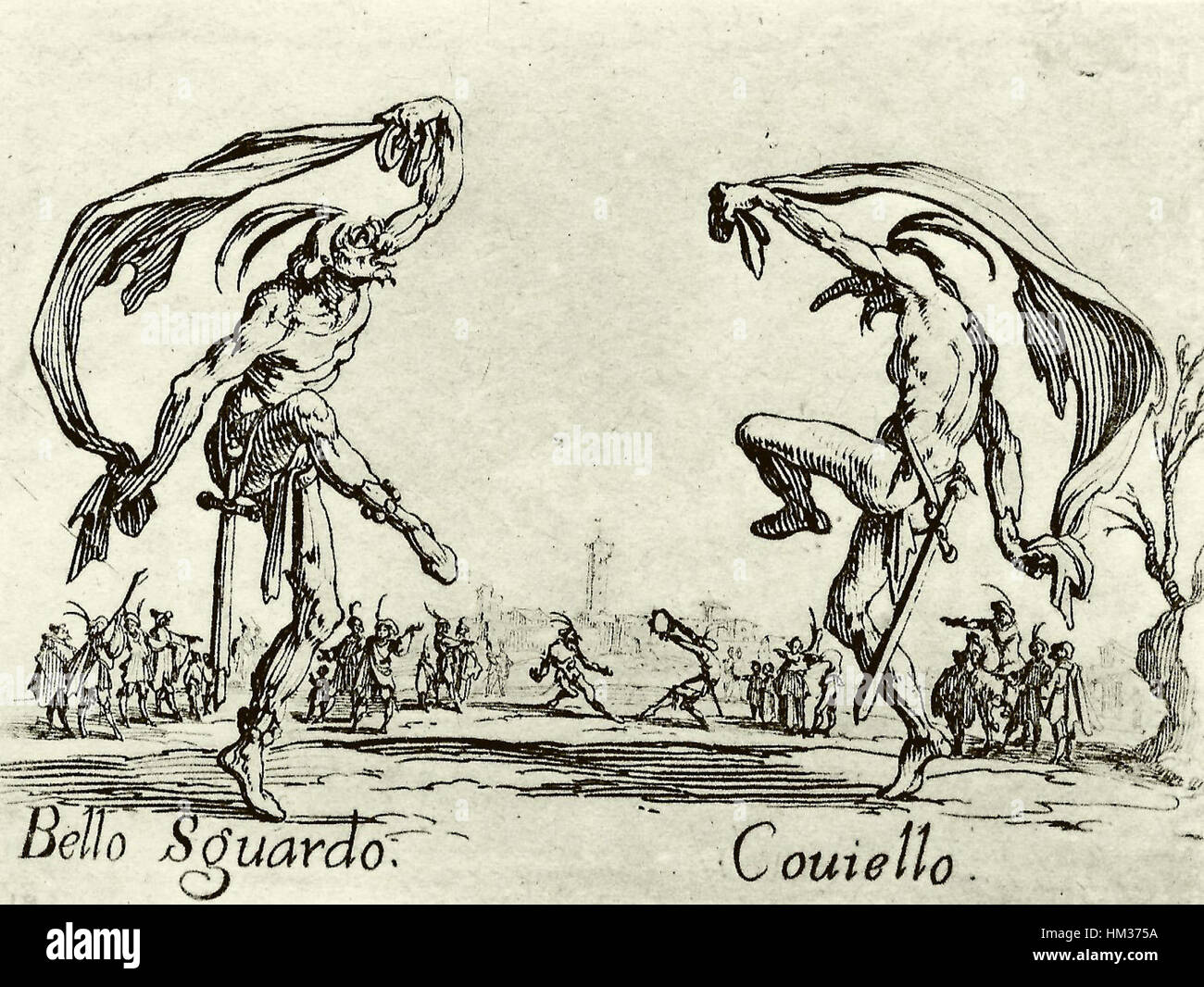 A collection of works by Jacques Callot, including 'Balli di Sfessania ...