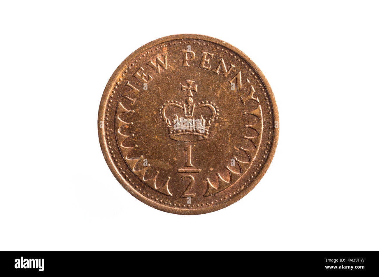 A British half penny coin Stock Photo