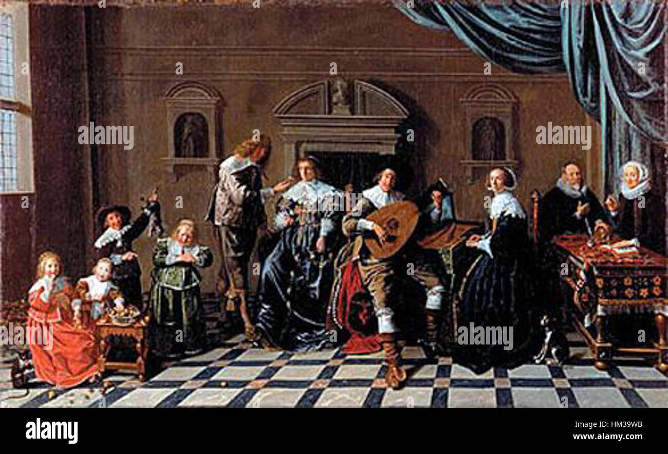 Jan Miense Molenaer - family of Haarlem mayor Ruychaver and Alijd van der Laen 1629 Stock Photo