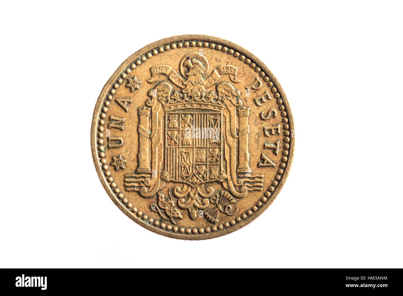 A one Peseta Spanish coin Stock Photo