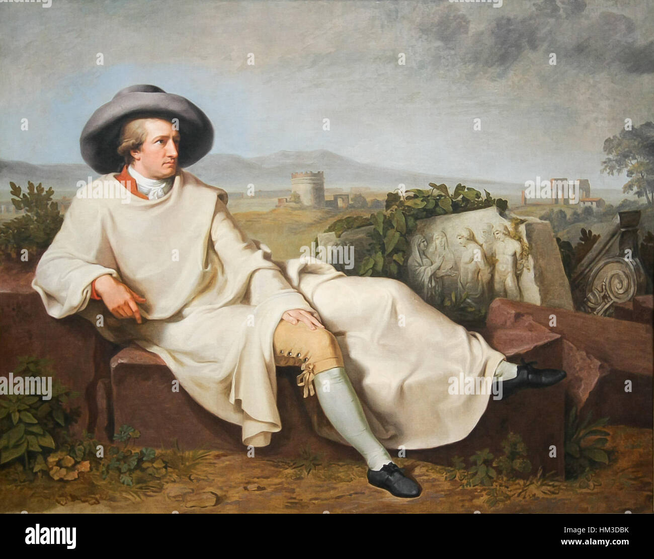 Johann Heinrich Wilhelm Tischbein - Goethe in der roemischen Campagna Stock Photo